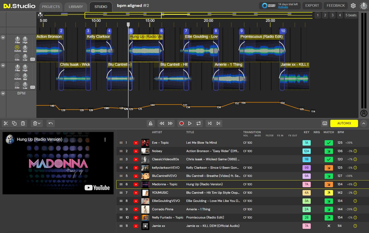 DJ.Studio visualizes the beat matching process