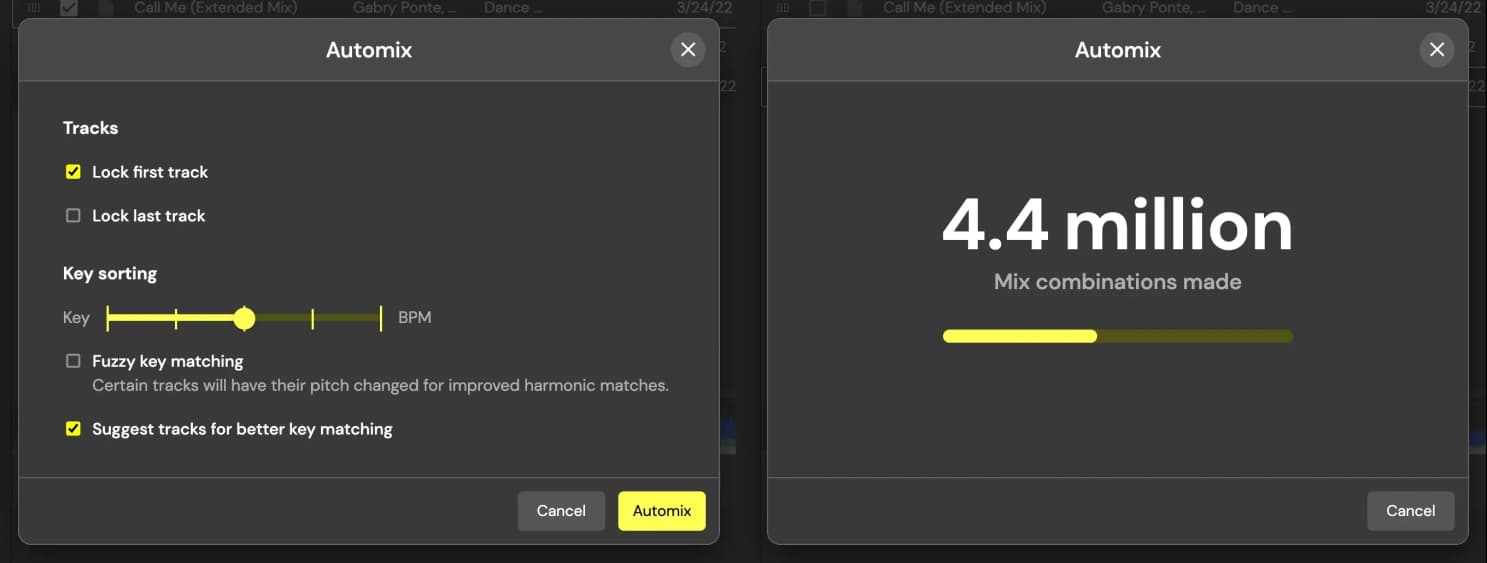 DJ.Studio's Automix calculates millions of possibilties to create the perfect mix.